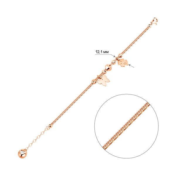 Браслет из красного золота с подвесками (арт. 326898П2) – изображение 4