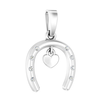 Золотая подвеска Подкова с фианитами (арт. 440603б)