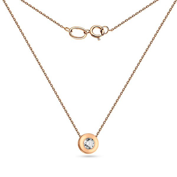 Колье из красного золота с одним фианитом (арт. 350547/1) – изображение 2