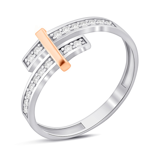 Серебряное кольцо с дорожкой из фианитов (арт. 7201/1574К) – изображение 1