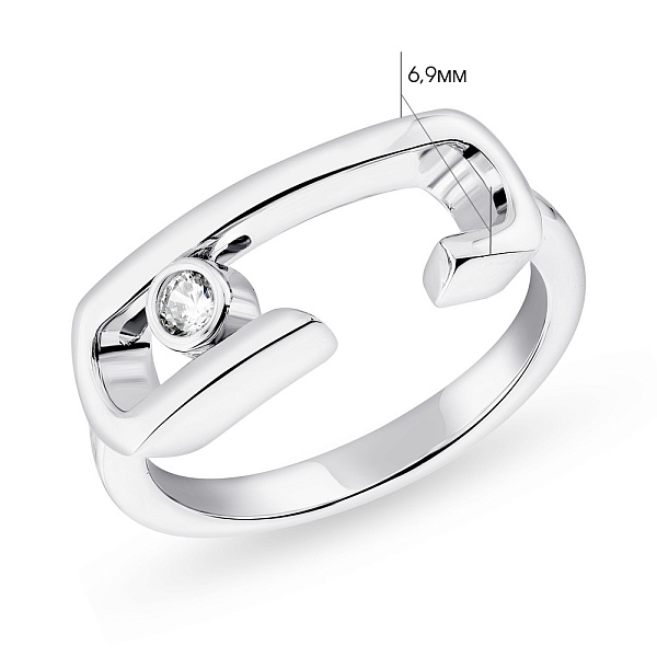 Кольцо из серебра с фианитом (арт. 7501/5095) – изображение 2