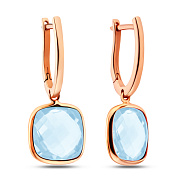 Золотые серьги с подвесками из кварца (арт. 106322Пкг)