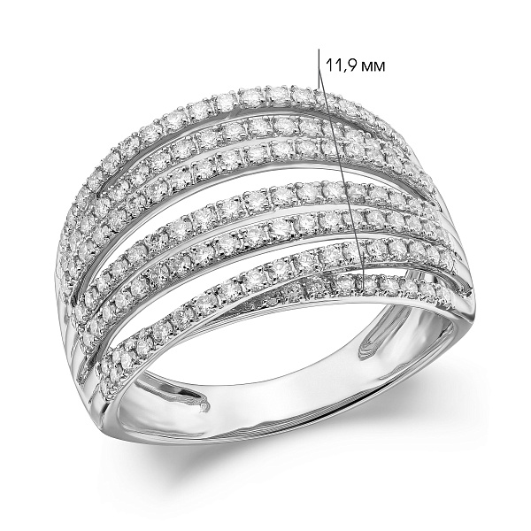 Широкое золотое кольцо с бриллиантами (арт. К341724080б) – изображение 5