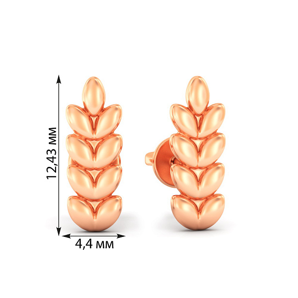 Серьги из красного золота (арт. 1101035) – изображение 3