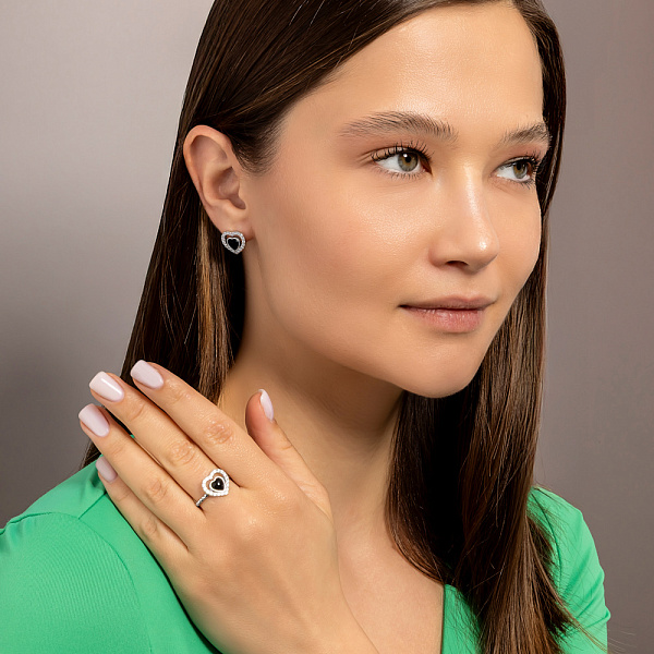 Серебряное кольцо с ониксом (арт. 7501/2328о) – изображение 4