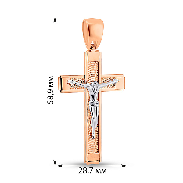 Массивный крестик из золота с распятием (арт. 500687) – изображение 3