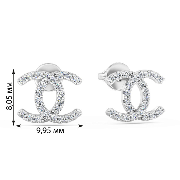 Золотые серьги с бриллиантами (арт. Т011603020б) – изображение 2