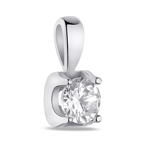 Серебряный подвес с одним фианитом (арт. 7503/3640) – изображение 1