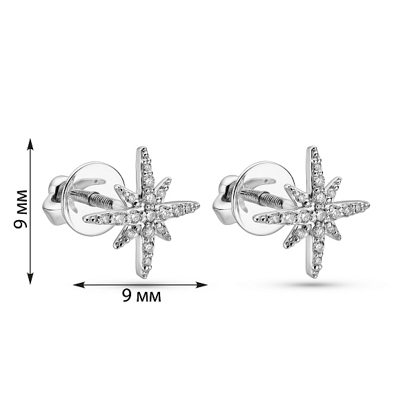 Серьги из белого золота с бриллиантами (арт. Т011215010б) – изображение 3