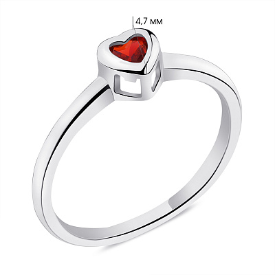 Серебряное кольцо Сердце с альпинитом (арт. 7501/6301ак)