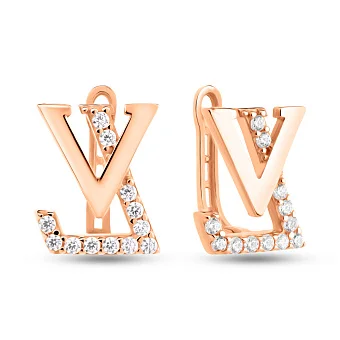 Золоті сережки з фіанітами (арт. 1091350)