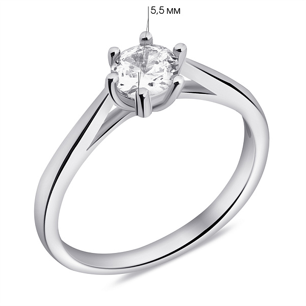 Серебряное кольцо с фианитом (арт. 7501/6190/1) – изображение 2