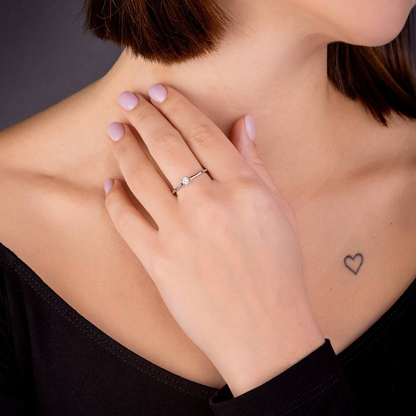 Помолвочное кольцо из золота с бриллиантом (арт. К341232010б) – изображение 3