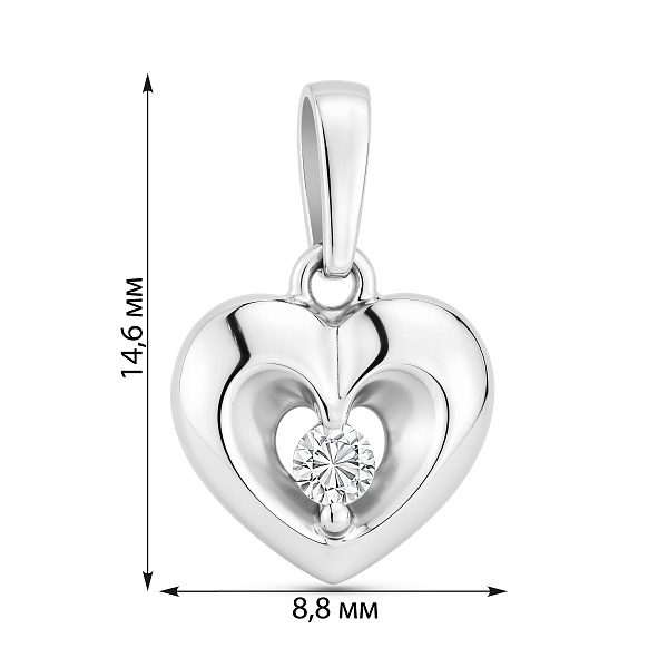 Золотая подвеска Сердечко с фианитом (арт. 441075б) – изображение 3
