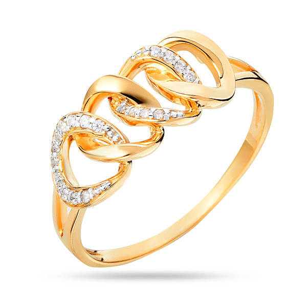 Золота каблучка Ланки з фіанітами (арт. 140537ж) – зображення 1