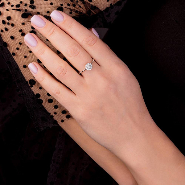 Золотое кольцо с бриллиантами (арт. К341383020б) – изображение 2