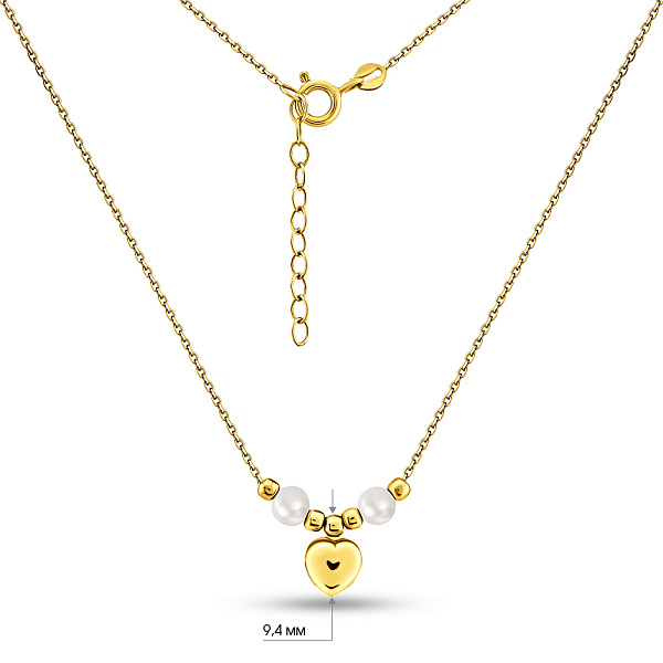 Колье из желтого золота с жемчугом (арт. 352788жпрлб) – изображение 5
