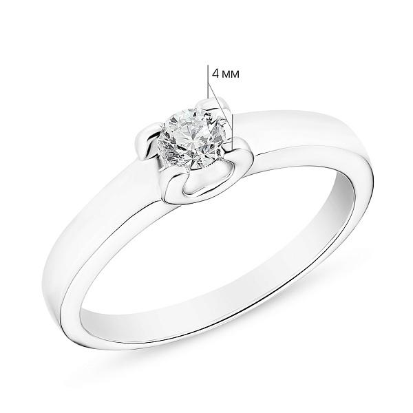 Каблучка для заручин з золота з діамантом (арт. К341078015б) – зображення 2