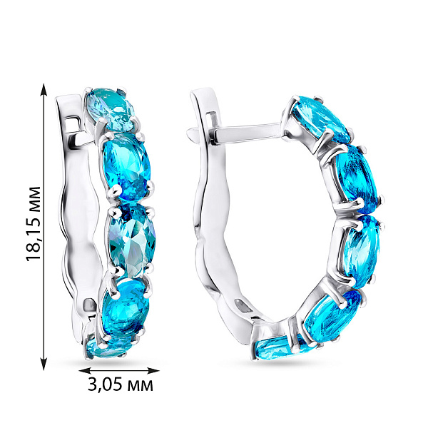 Серебряные серьги с кварцем (арт. 7002/2957/9Пкг) – изображение 2