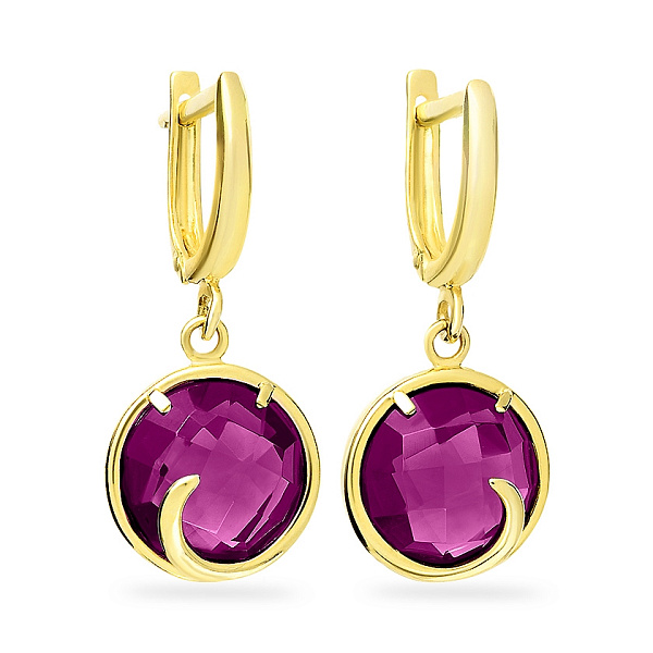 Серьги-подвески из желтого золота с кварцем (арт. 110378ПжрГ) – изображение 1