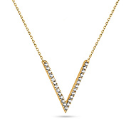 Колье из желтого золота с фианитами (арт. 352067/2ж)