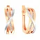 Золоті сережки Синергія в червоному і білому кольорі металу (арт. 111178) – зображення 1
