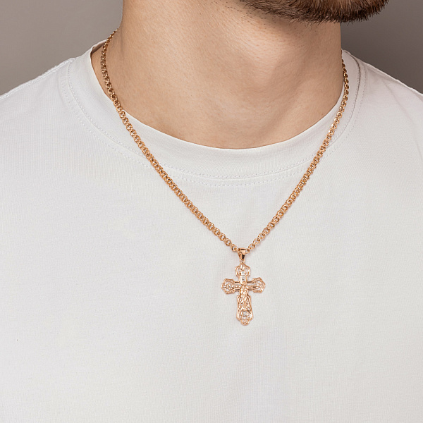 Крестик из красного золота Аромат цветка надежды (арт. 501057) – изображение 2