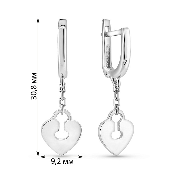 Серьги из белого золота (арт. 1091920б) – изображение 2