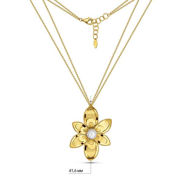 Золотое колье Francelli с жемчугом (арт. 352903жпрлб) – изображение 5