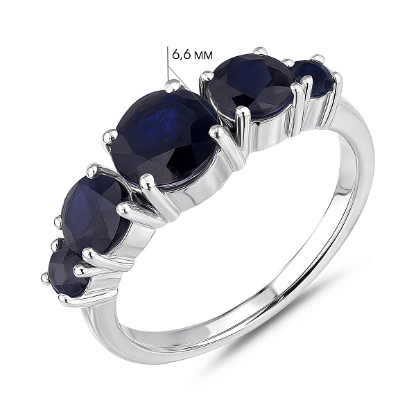Серебряное кольцо с сапфирами (арт. 7501/2089117Спс) – изображение 2