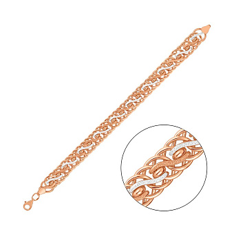 Браслет з червоного золота з родіюванням (арт. 320760р)