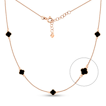 Колье из красного золота с эмалью (арт. 352867/7еч)