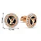 Золотые серьги с эмалью и фианитами (арт. 1091195еч) – изображение 2