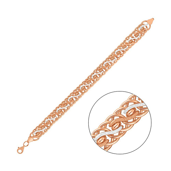 Браслет з червоного золота з родіюванням (арт. 320760р) – зображення 1