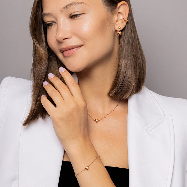 Одиночная серьга каффа из красного золота  (арт. 1101008Я) – изображение 5