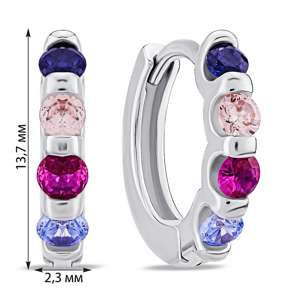 Серебряные серьги с альпинитами (арт. 7502/9691/10ацв) – изображение 2