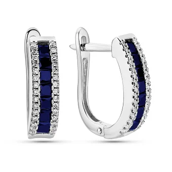 Серьги из белого золота с сапфирами и бриллиантами (арт. 2190166202с)