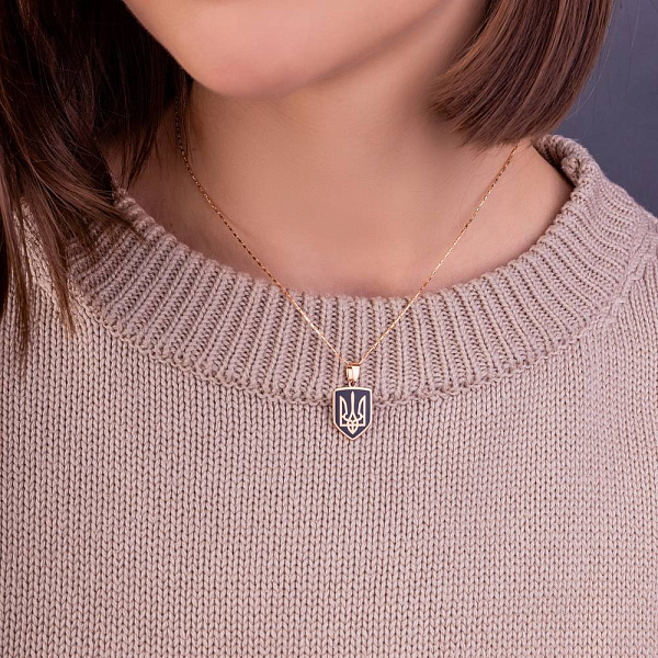 Золотой подвес Герб Украины-Трезубец (арт. 440927ч) – изображение 2