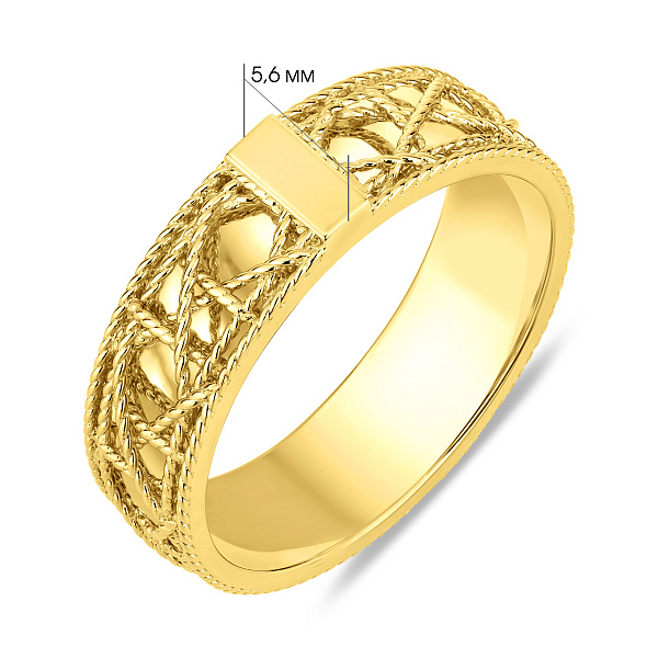 Кольцо из желтого золота без камней (арт. 156844/1ж) – изображение 3