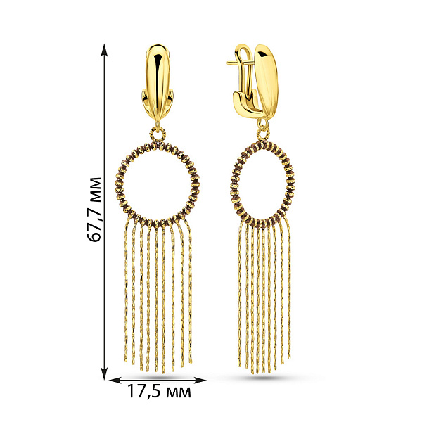 Длинные золотые серьги Francelli (арт. 1091353жкр) – изображение 4