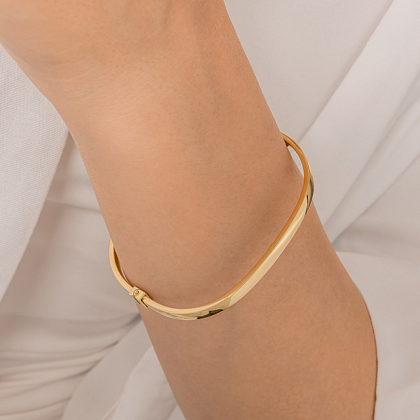 Жесткий браслет из желтого золота (арт. 323038/4ж) – изображение 3