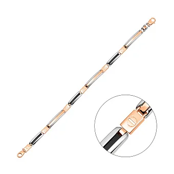 Браслет из красного и белого золота для мужчин (арт. 325535кбо)