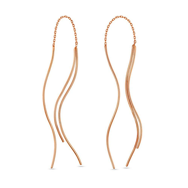 Сережки протяжки из красного золота (арт. 108268) – изображение 1