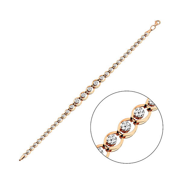 Браслет из красного золота с родированием (арт. 324110р) – изображение 1