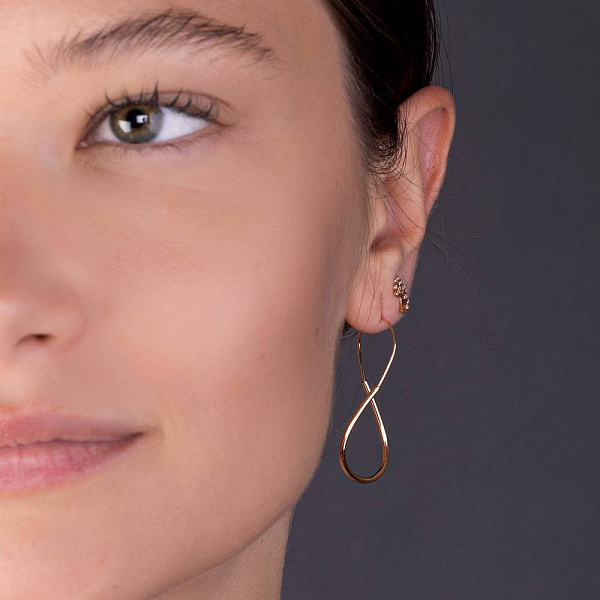 Золоті сережки без каміння (арт. 109967/35) – зображення 4