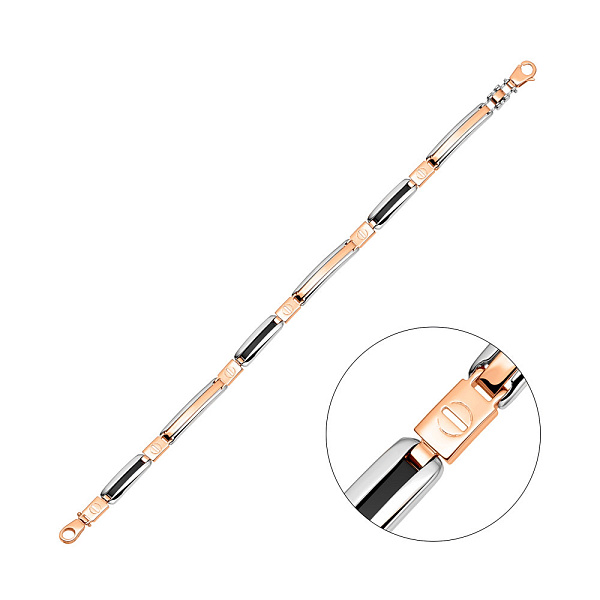 Браслет из красного и белого золота для мужчин (арт. 325535кбо) – изображение 1