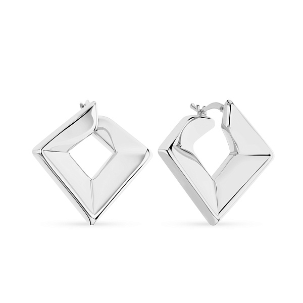 Серьги Francelli в форме ромба из белого золота (арт. е108925б) – изображение 1
