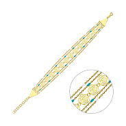 Фото Браслет Francelli из желтого золота с голубой и белого эмалью (арт. 3261042жегб)