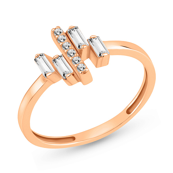 Каблучка з червоного золота з фіанітами (арт. 155580) – зображення 1