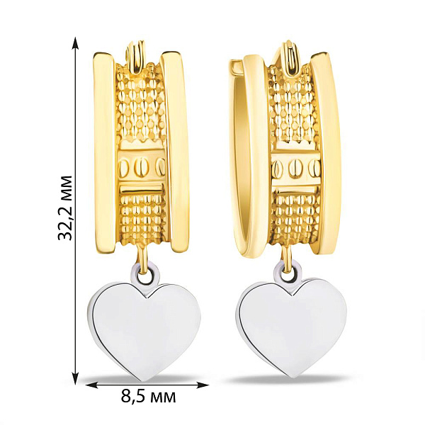 Серьги из желтого и белого золота (арт. 103874ж) – изображение 2